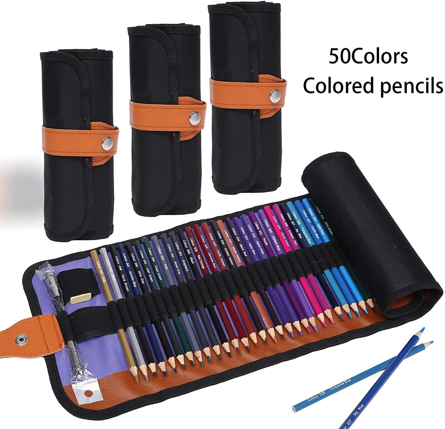 Juego de Lápices de Colores para Artistas (50 colores): Lápices de Dibujo a Base de Aceite, Kit de Suministros de Arte para Libros de Colorear para Adultos y Niños/Coloración de Sombreado de Bocetos