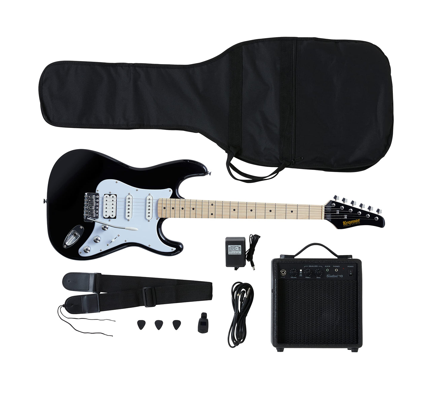 Kramer Guitars ISKRGPPK211CT3BLK Guitarra Eléctrica Focus Player Pack, Negro