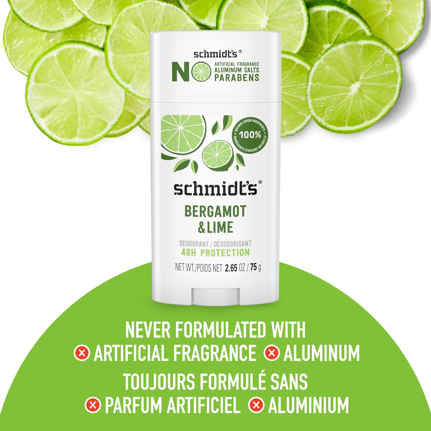 Schmidt's Bergamot + Lime Natural Deodorant - 2.65oz
