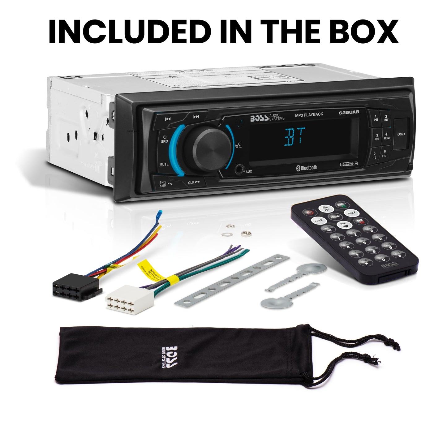 Boss Audio Systems Receptor de Radio de Estado sólido Am/FM con Bluetooth y MP3