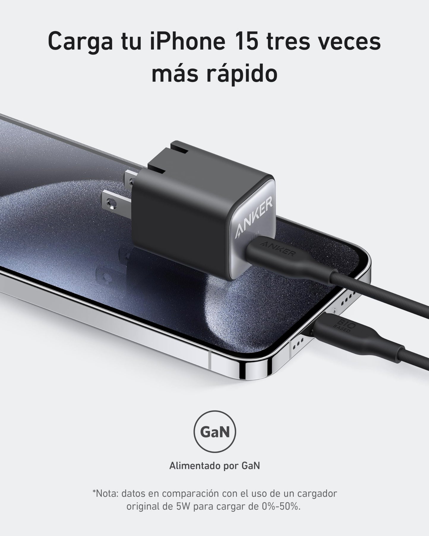 Anker Nano - Cargador USB C, 30 W, PIQ 3.0, Plegable, Cargador de iPhone de Carga rápida para iPhone 16/15 Series, Galaxy, iPad, Compatible con MagSafe