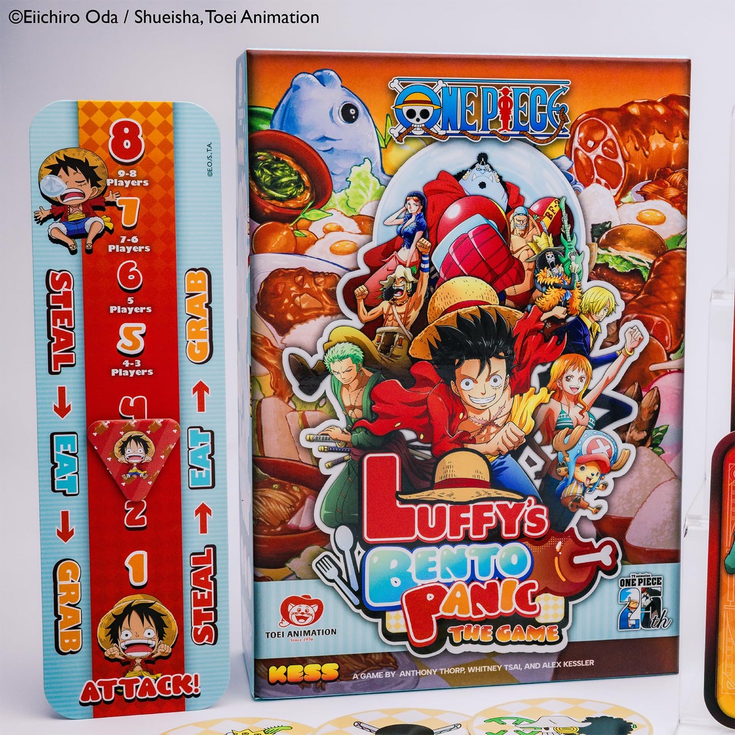 KESS One Piece: Luffy's Bento Panic Juego para Jugadores de 10 años en adelante, Tiempo de Juego 30 Minutos, Anime, rápido de Aprender, diversión de la Fiesta: el Almuerzo se Sirve, con un Lado de