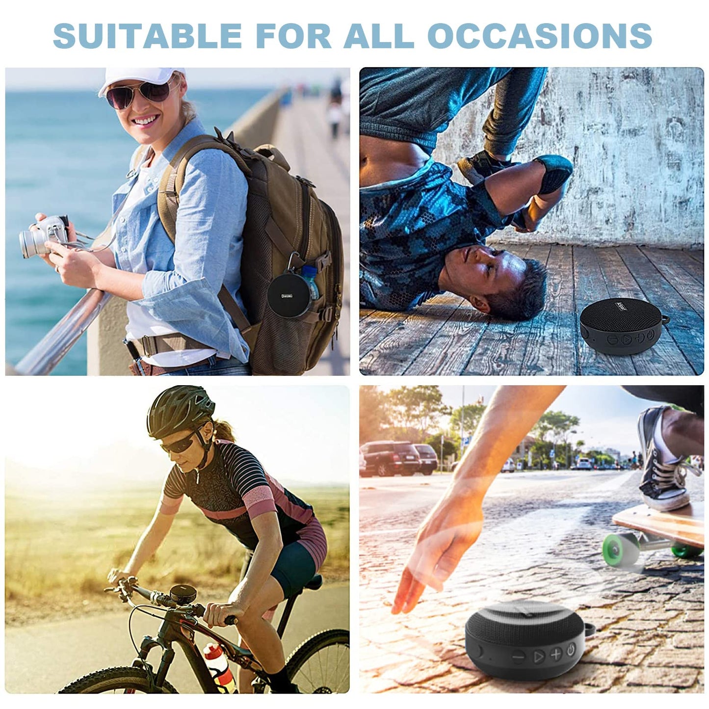 Altavoz estéreo inalámbrico portátil Bluetooth 5.0 mejorado con Bluetooth 5 W/8 W, IP67 impermeable al aire última intervensión y tiempo de reproducción de 10 horas, amplificador avanzado de clase D y graves pesados integrados (altavoz de 5 W)