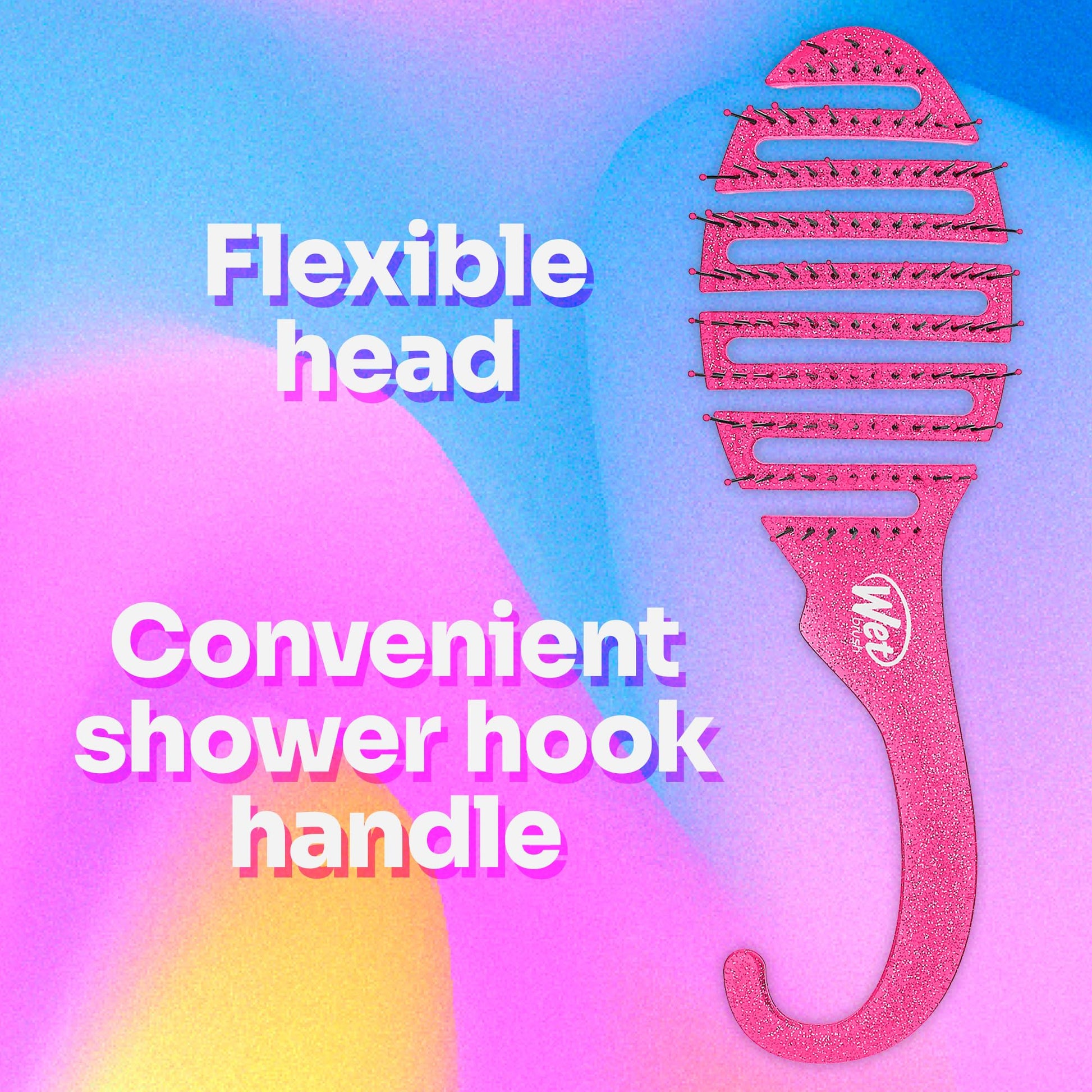 Wet Brush Cepillo de pelo para ducha – Brillo rosa – exclusivo IntelliFlex cerdas ultra suaves – Minimiza el dolor y protege contra puntas abiertas y roturas – Para mujeres, hombres, cabello húmedo y seco