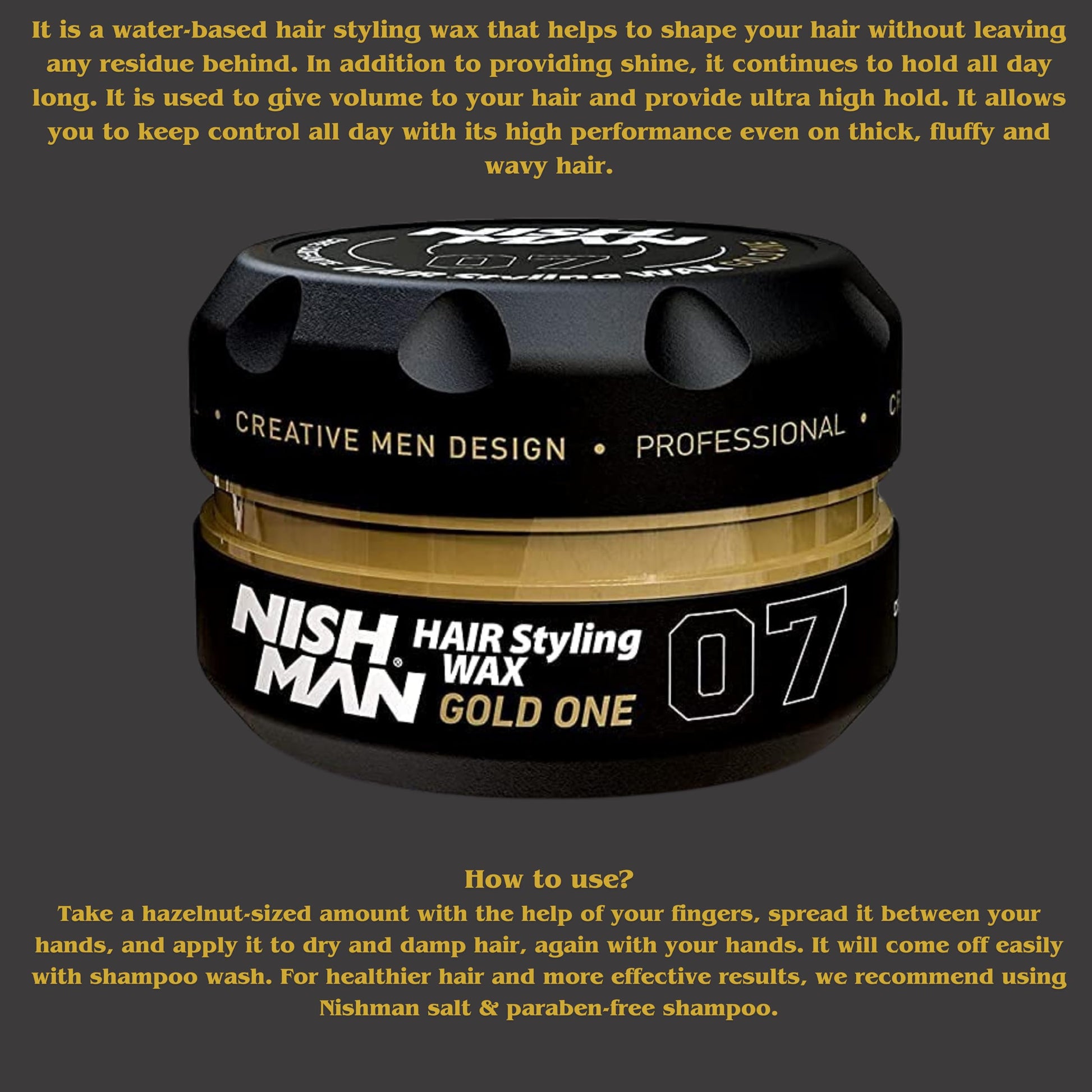 Nishman Serie Hair Styling (07 Gold One AQUA WAX, 150 ml)