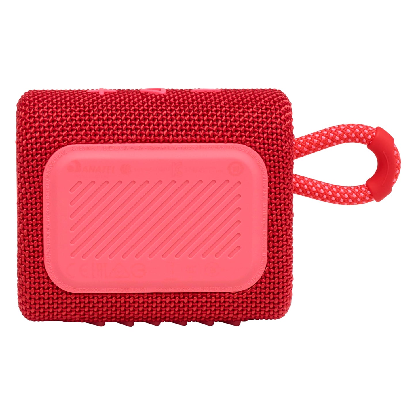 JBL Go 3 Bocina Portátil Bluetooth, 4.2 W de Potencia, Reproducción 5 Horas, Resistente al Agua y al Polvo IP67 - Rojo