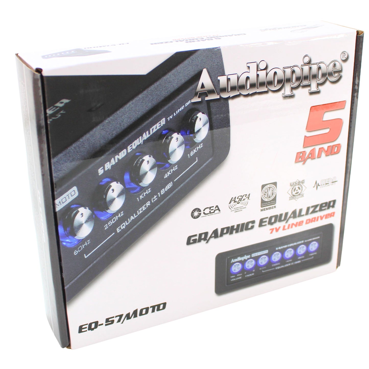 Audiopipe Ecualizador gráfico de 5 bandas con control de línea de 7 V (EQ-57MOTO)