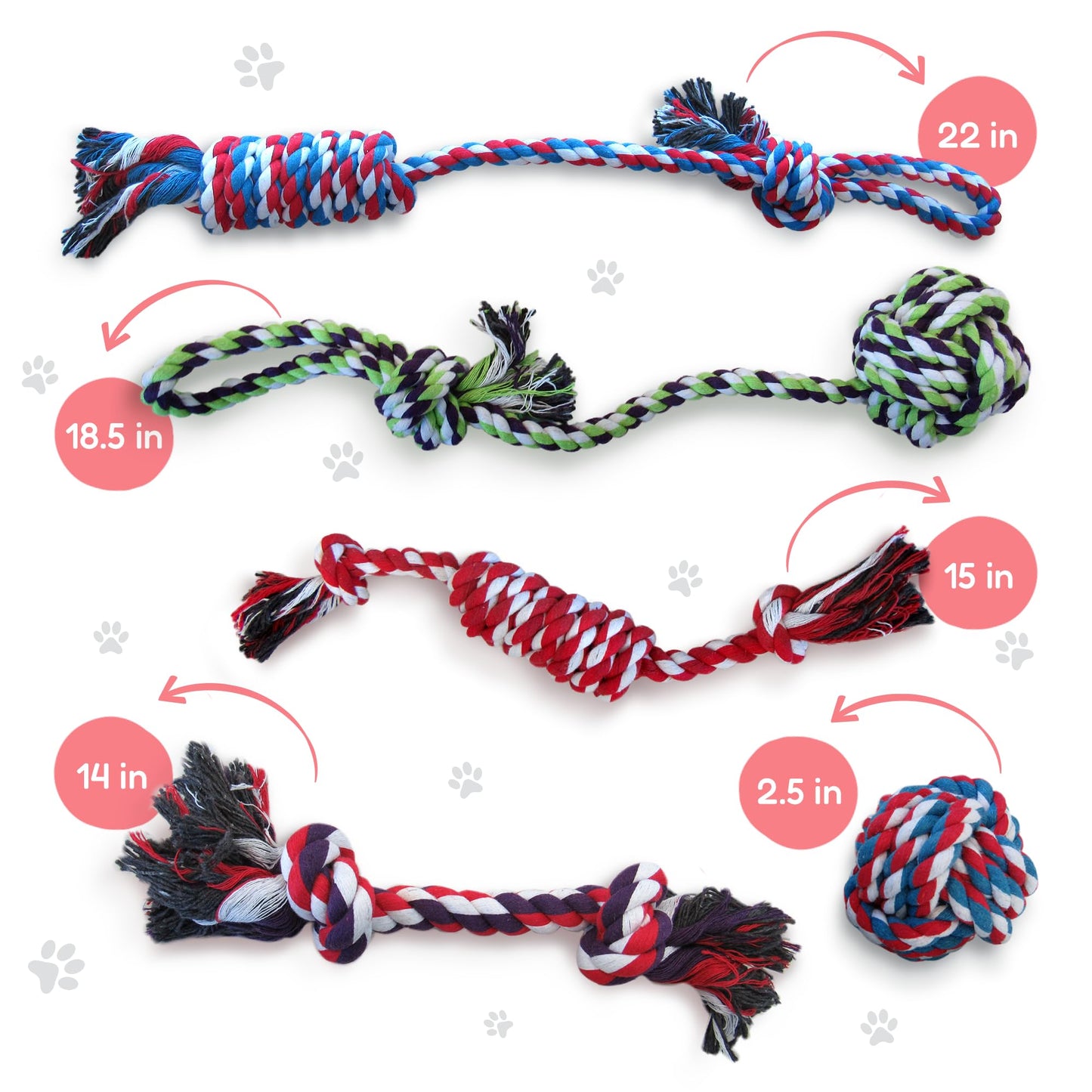 Juguetes de cuerda para perros pequeños y medianos – Beneficios de rescate de perros no profit – Juguetes para perros masticables para razas pequeñas y medianas – Juguetes de algodón para el aburrimiento