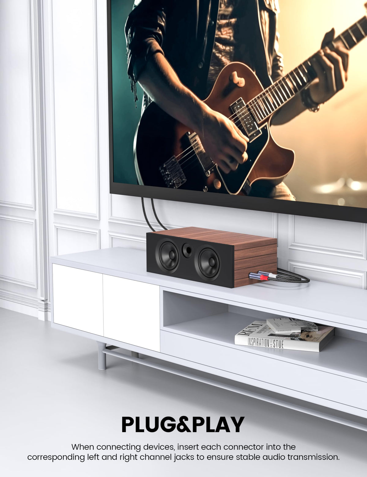 Cable Adaptador de Audio Estéreo MOSWAG Dorado para Mezclador y Amplificador