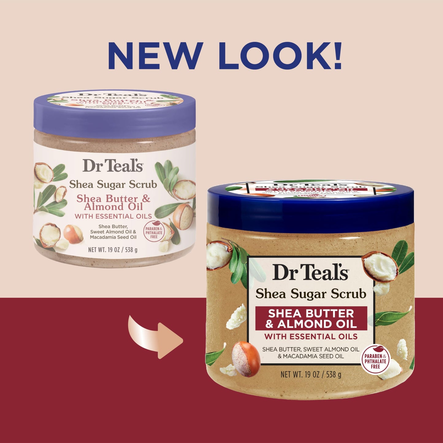 Dr Teal's Scrub Exfoliante para la Piel con Manteca de Karité y Azúcar, 19 Onzas