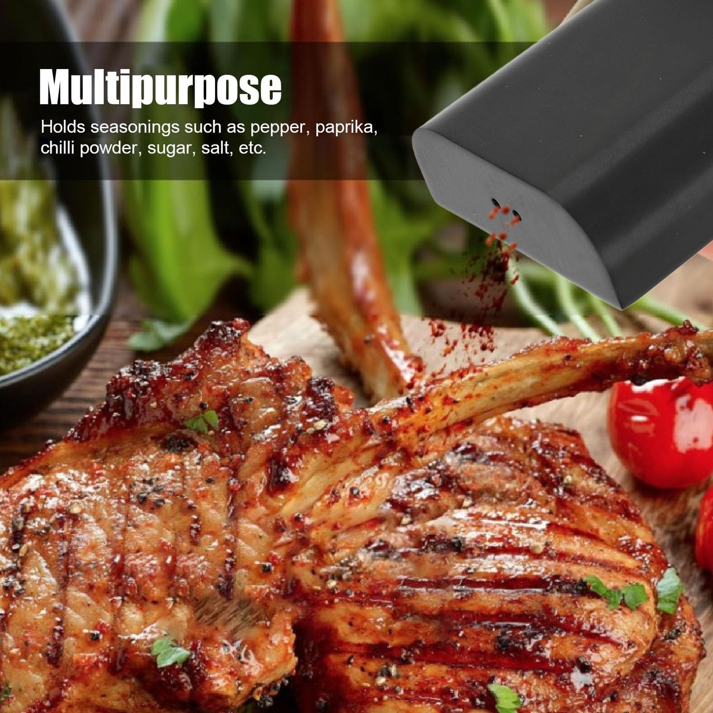 Juego de Salero y Pimentero, Tarro de Condimento de Acero Inoxidable 304 para Sales, Especias, Azúcar, Chile en Polvo, Botella de Condimento para Cocina Al Aire Libre, Elegante y