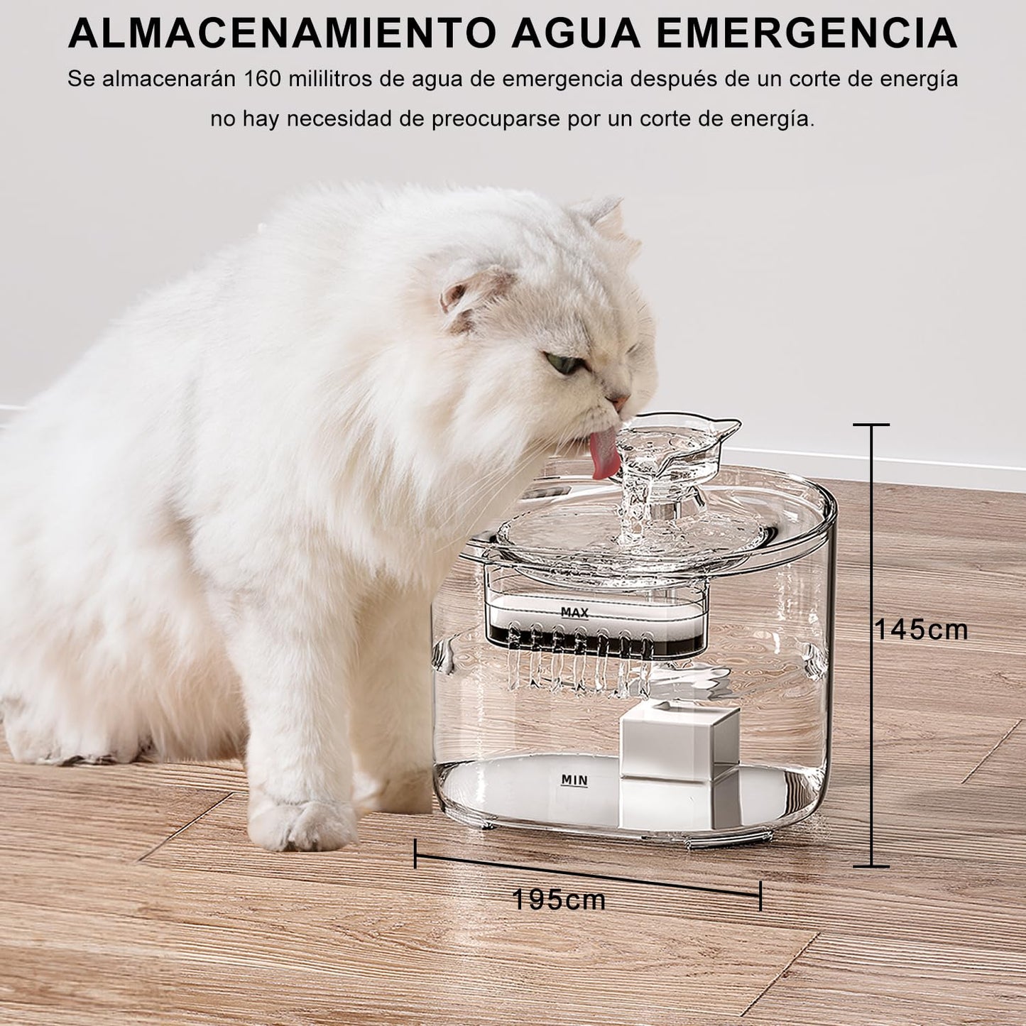 ICHIDO Bebedero para Gato con Luz LED, 74oz/2.2 L Fuente de Agua para Gatos, Fuente para Mascotas con Bomba Ultra Silenciosa, Dispensador con Filtros de Agua para Gatos, Perros y Mascotas, Sin BPA