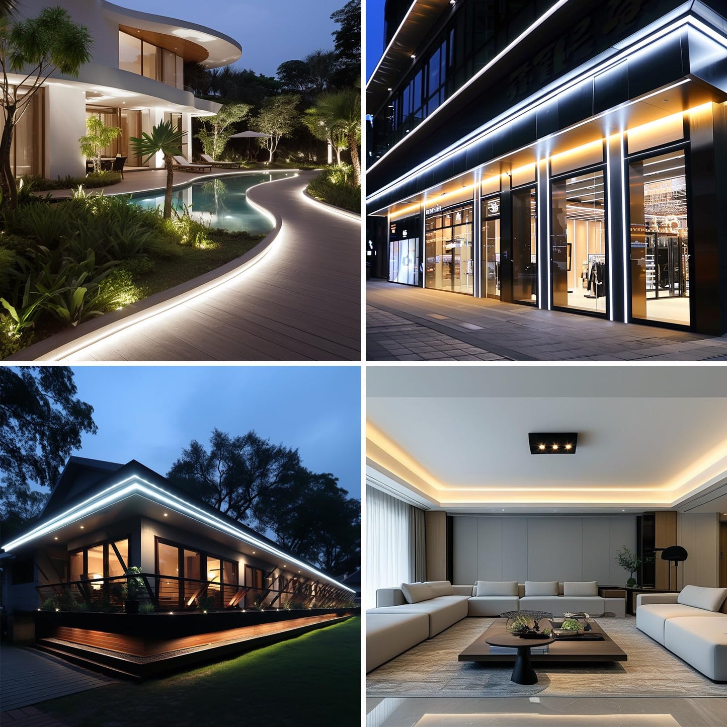BENLUN Tira LED COB 110V 20 Metros, 4000K Blanco Natural Luces de LED Exterior Impermeable, 10W/M CRI 90+ Flexible Luz LED sin Transformador para Habitacion Techo, Decoración, Patio
