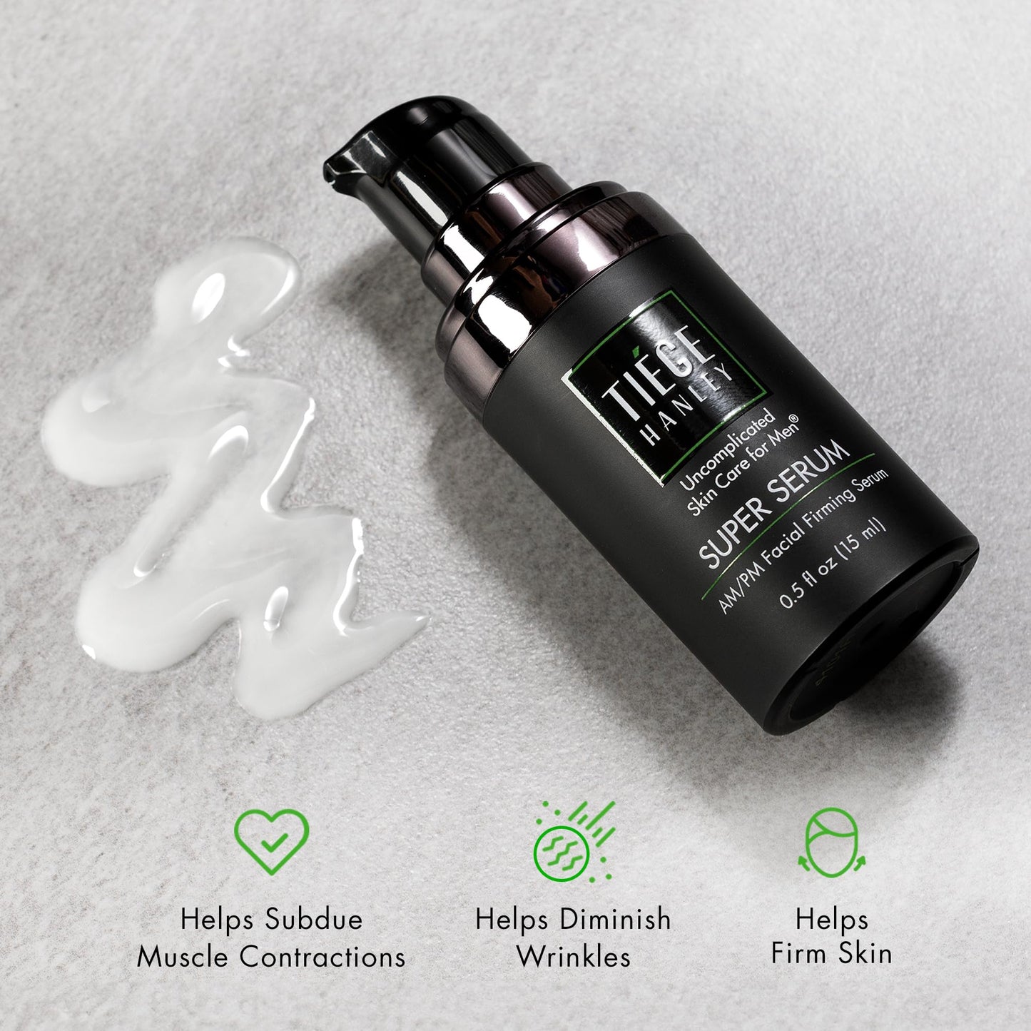 Tiege Hanley Anti-Aging Face Serum, SUPER SERUM (1-Pack) - Skin Tightening Facial Serum for Men - Mens Serum For Face with Sodium Hyaluronate & Retinyl Palmitate for Smoother & Tighter Skin, 0.5 Fl Oz#
