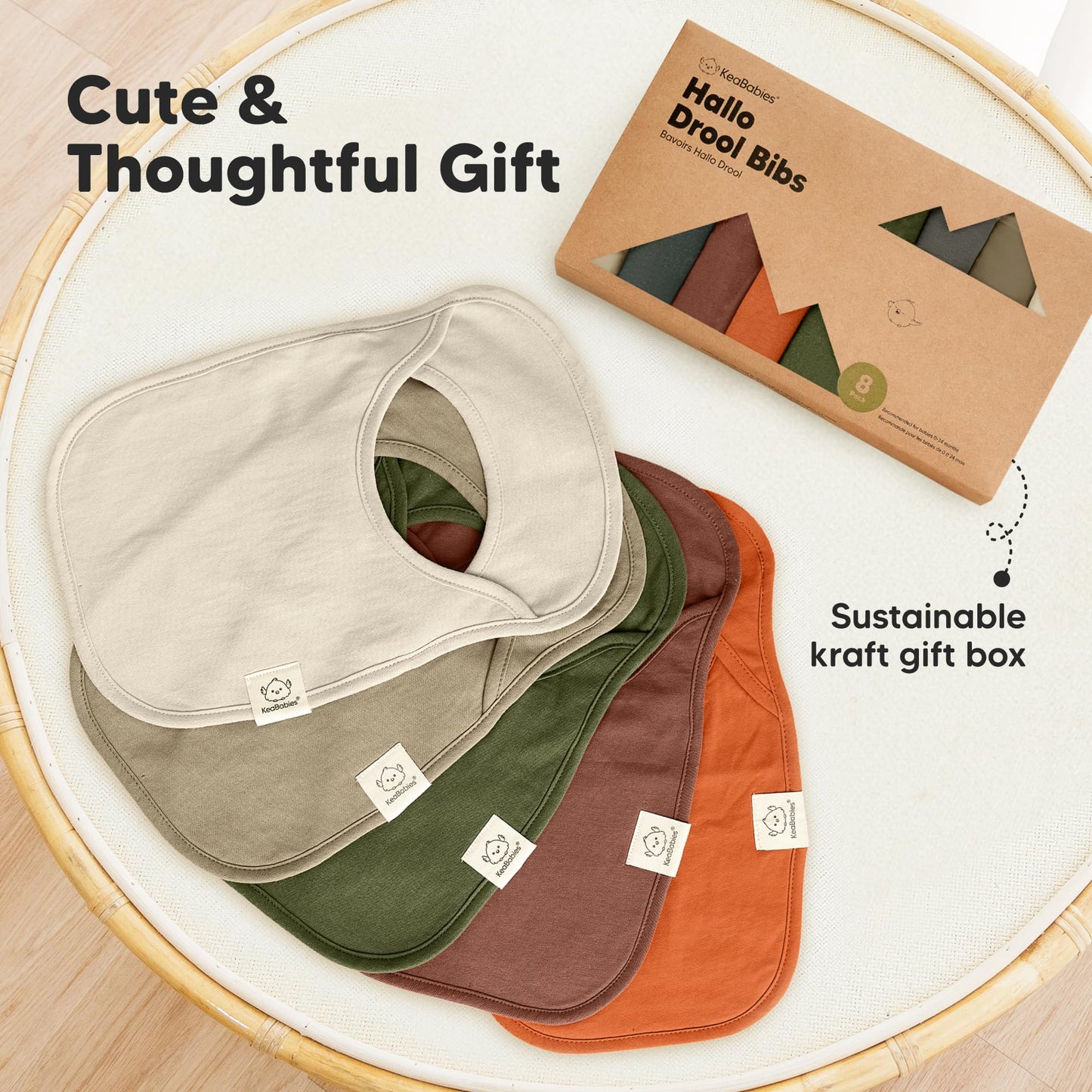Paquete de 8 baberos para bebé para niños y niñas, baberos sin botones para la dentición babeando bebé niña y niño pequeño, recién nacido, suaves y absorbentes, bonitos colores, gran cobertura del