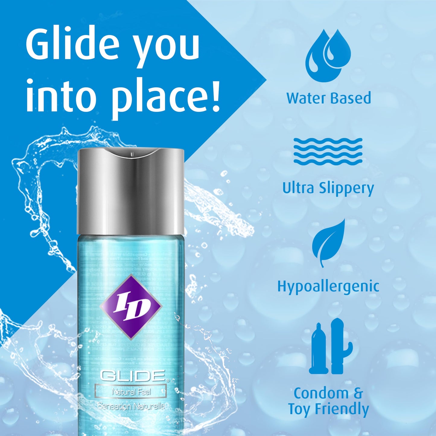 ID Glide 8.5 FL OZ Natural Feel Water Based Personal Lubricant
