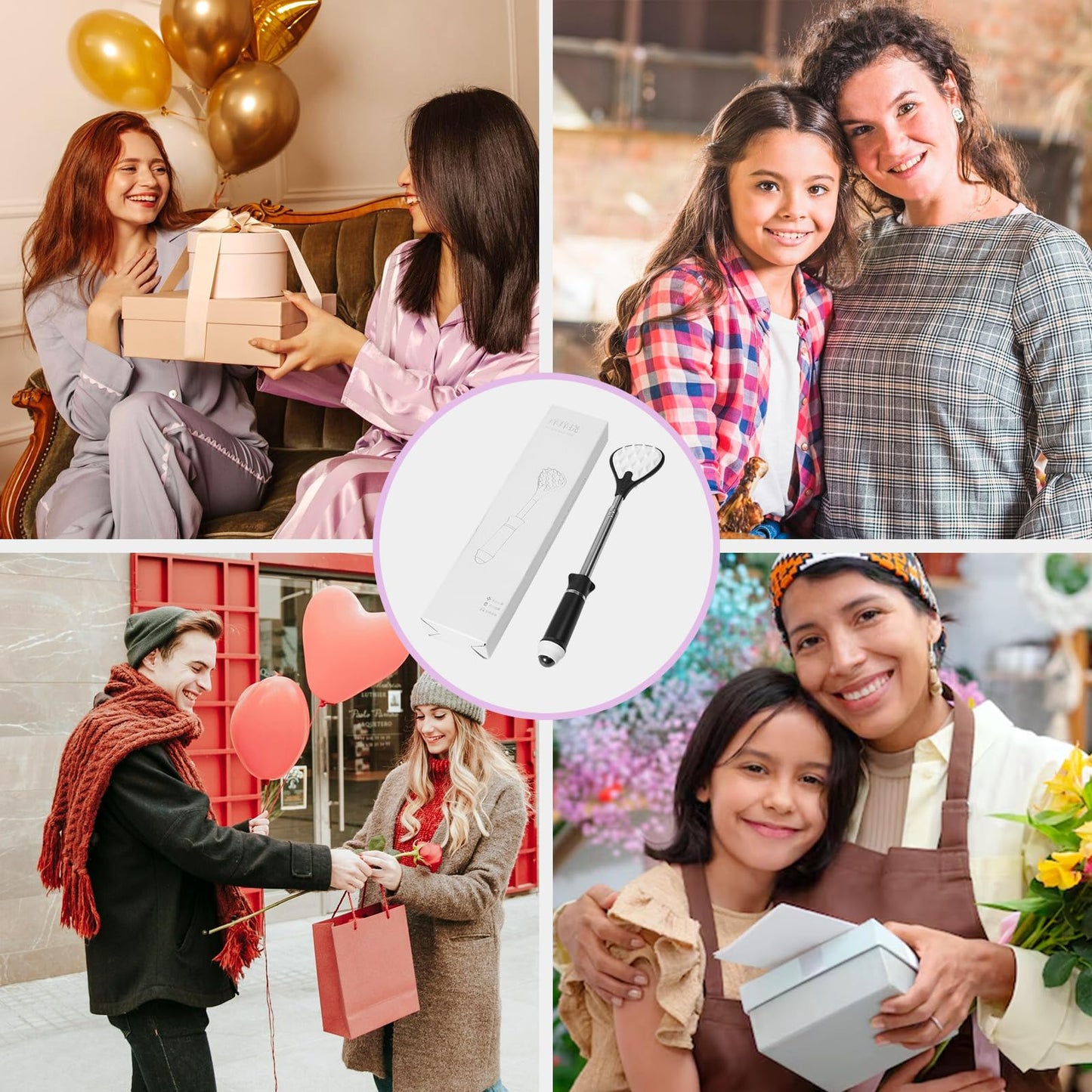 Manita Rascadora Espalda Itchy Scratch Retráctil sin Pedir a Casa Picazón Rascarse la Espalda Artefacto Magnético Cuentas de Masaje Espalda Mayorista, Regalos para la Tercera Edad (Negro)