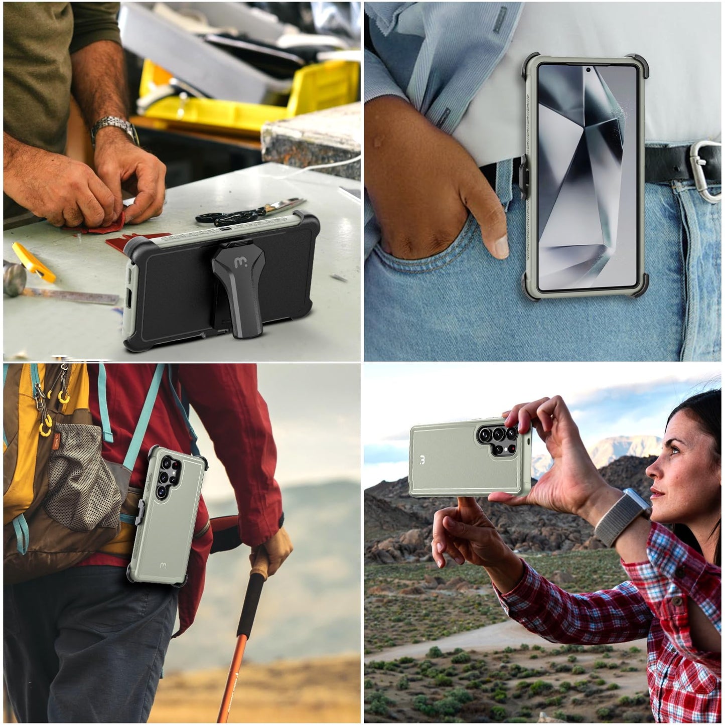 M MYBAT PRO Maverick Series - Funda para Samsung Galaxy S25 Ultra con funda para clip para cinturón, 6.9 pulgadas, resistente grado militar con soporte giratorio de 360° (sin protector de