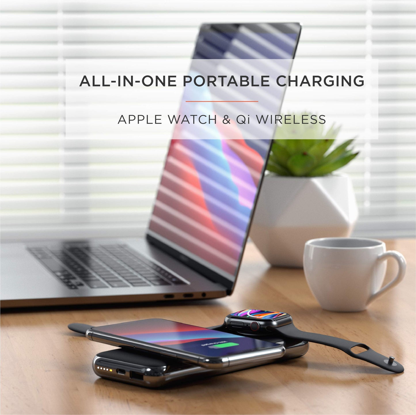 Power Bank Inalámbrico SATECHI Quatro 10000 mAh Cargador Portátil para iPhone y Apple Watch