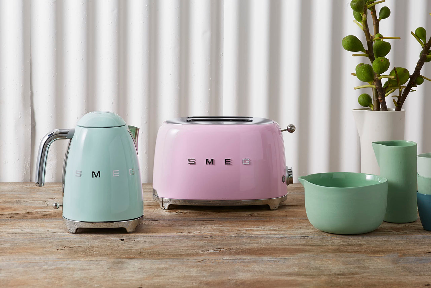 Smeg TSF01PKUS Tostadora 2 rebanadas, color Rosa
