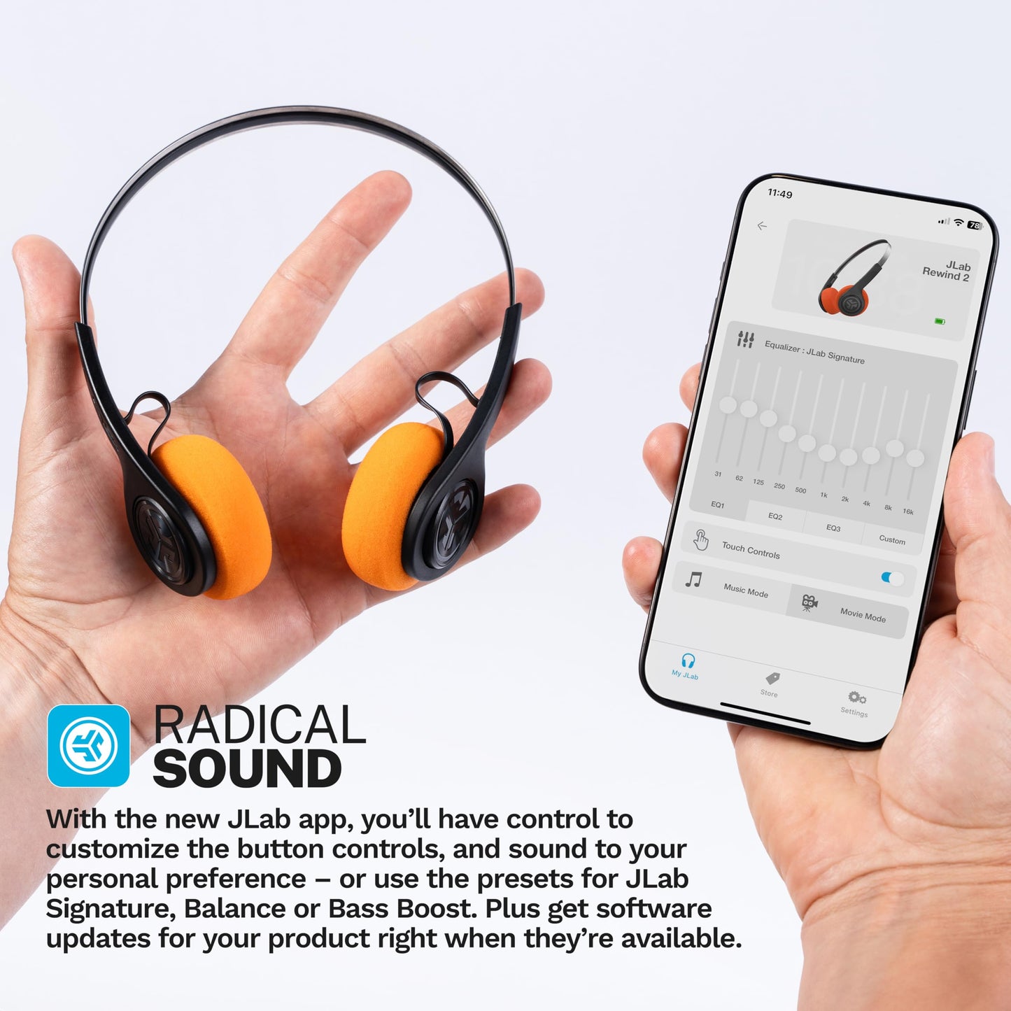 JLab Audio Rewind Wireless Retro Circumaural Diadema Negro - Auriculares (Circumaural, Diadema, Inalámbrico, Bluetooth, Negro)