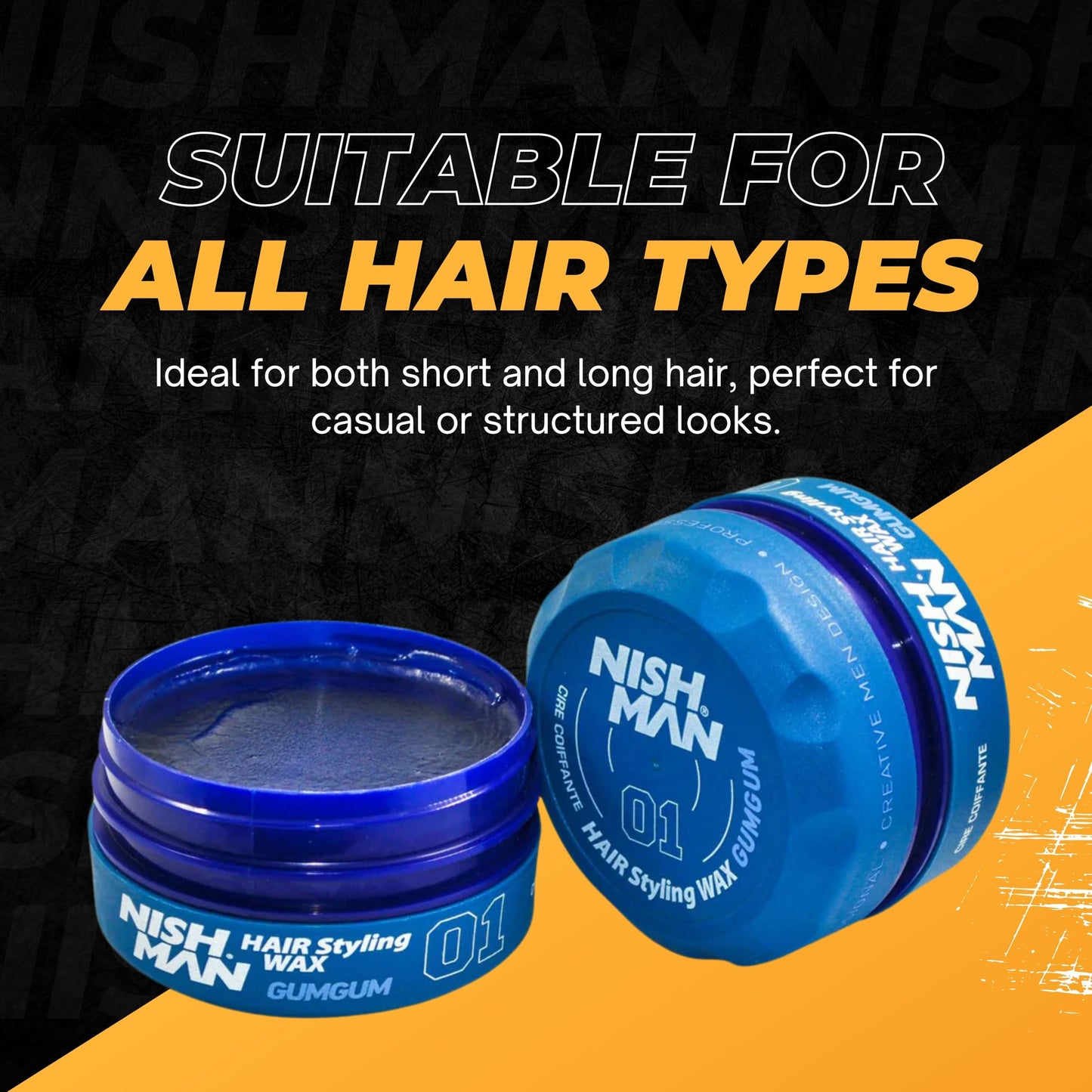 Nishman Serie Hair Styling (01 goma de mascar AQUA WAX, 150 ml)