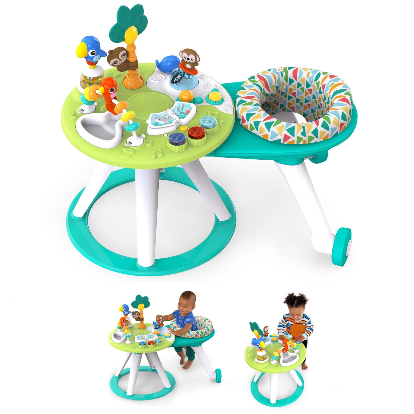 Bright Starts Around We Go - Mesa y centro de actividades 2 en 1 para caminar