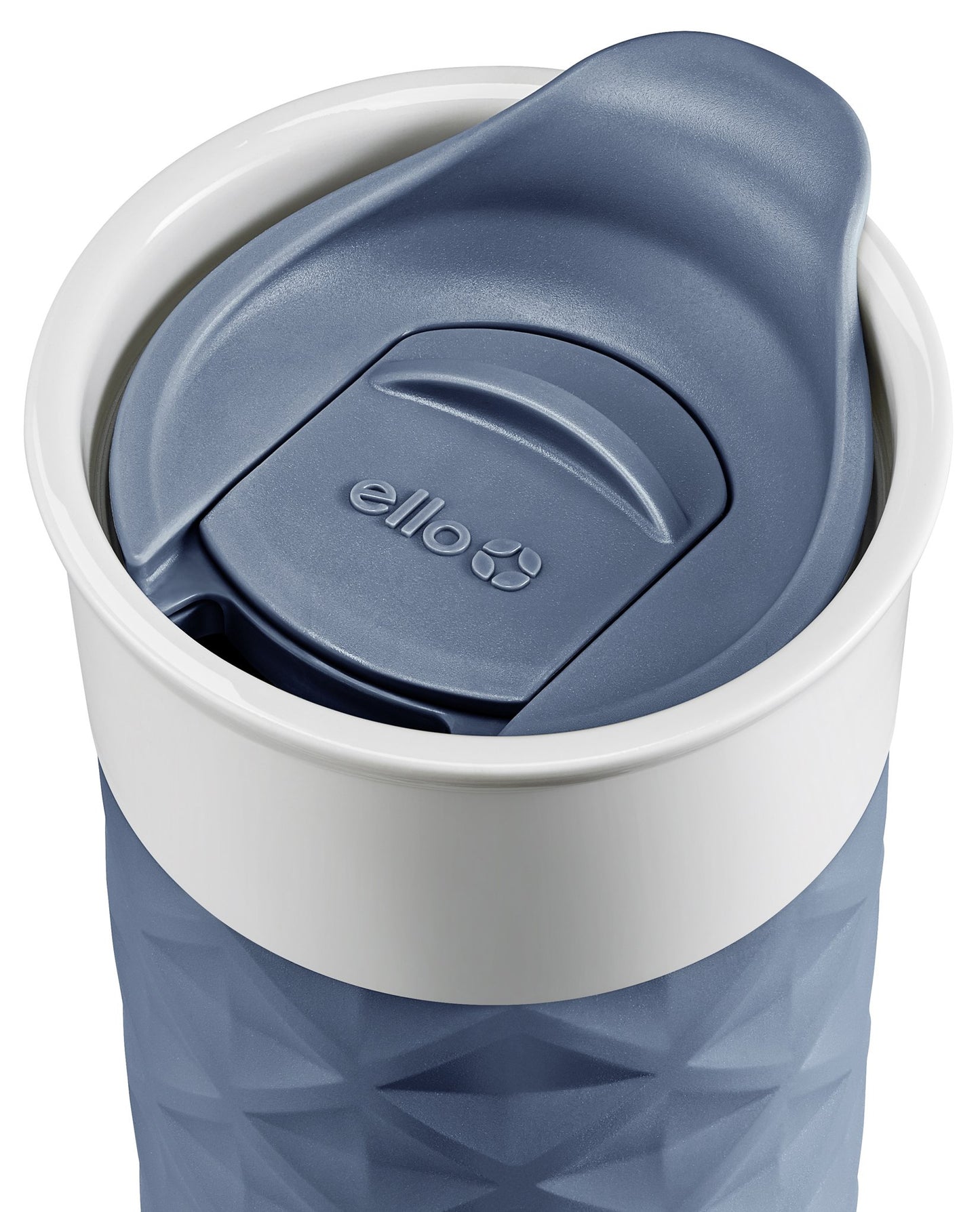 Ello Ogden BPA-Free Ceramic Travel Mug with Lid, Evening Blue, 16 oz