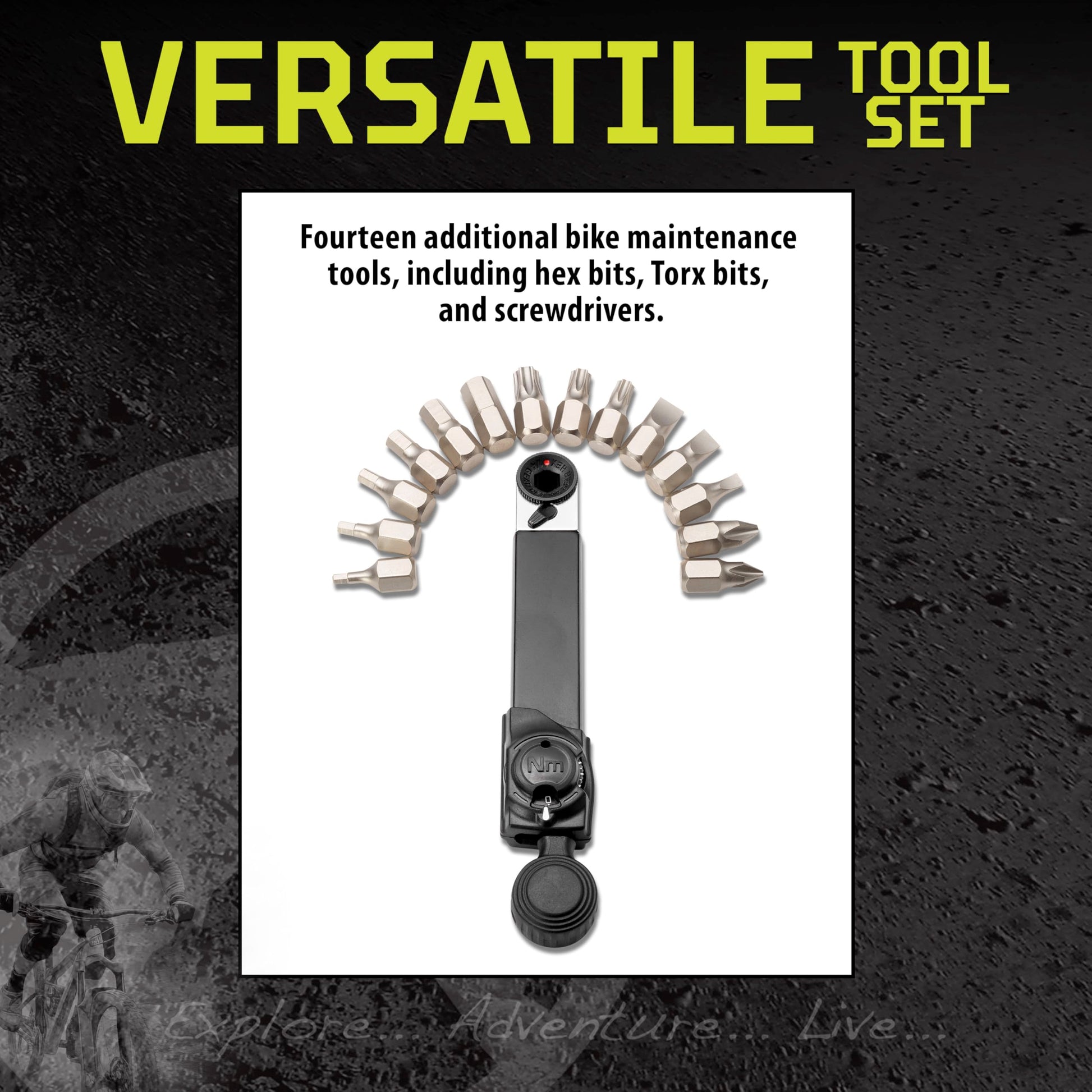 Herramienta para Bicicleta Kilimanjaro Cycle Series 15 en 1 Llave Dinamométrica de Precisión y Brocas Estuche de Almacenamiento