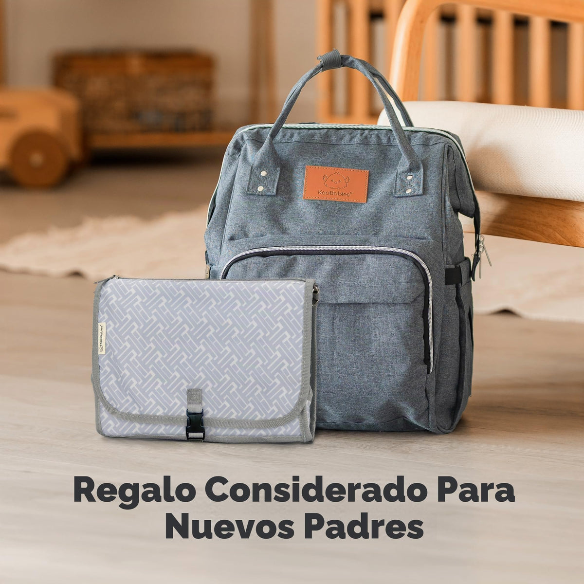 KeaBabies - Cambiador portátil para pañales – Cambiador grande impermeable para bebé, embrague de pañales de viaje compacto, bolsillos funcionales para artículos esenciales para recién nacidos,