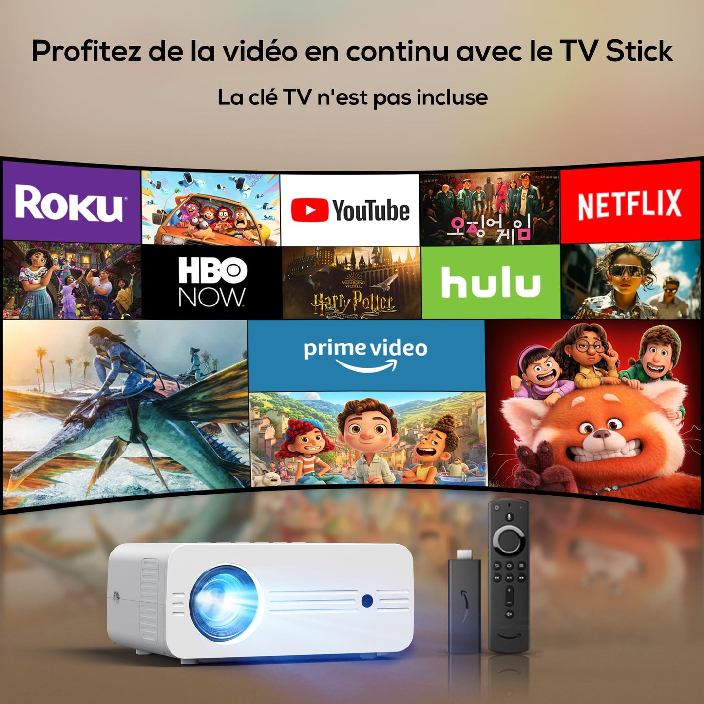 AKIYO Proyector 5G WiFi Bluetooth, 13000 Lux Con Trípode, 4K de Película Con 150000 Horas, 1080P Nativo Mini Para iOS/Android/PC/TV Stick/HDMI/AV/USB/PS5