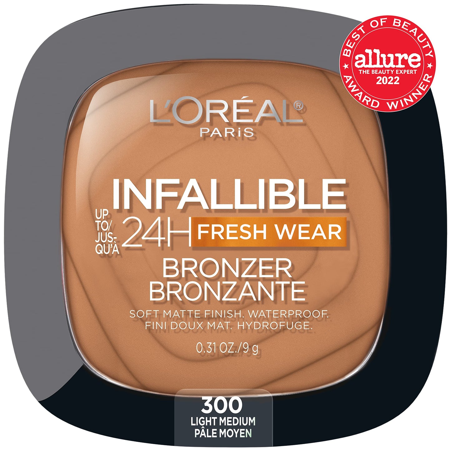 L'Oréal Paris, Infallible 32h Freshwear Soft Matte Bronzer, Tono 300 light medium, 9g