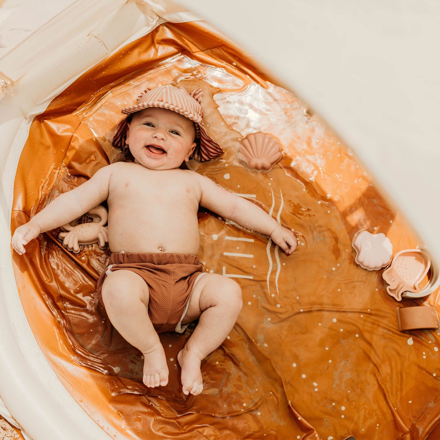 Piscina de Playa Tiipi Azul con Sombra para Niños y Bebés