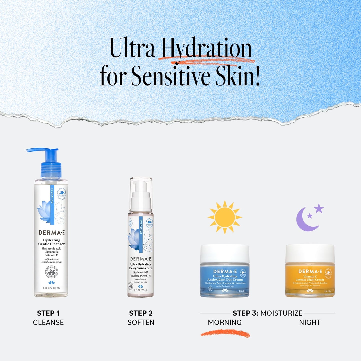 DERMA E Hydrating Day Cream with Hyaluronic Acid 2oz