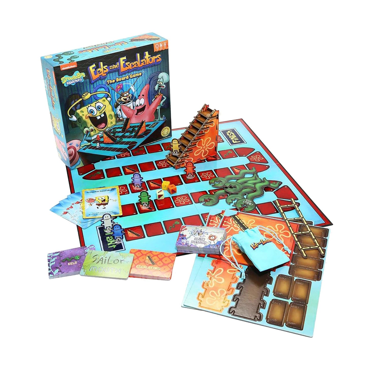 Juego de Mesa Bell Studios Dorado de Anguilas y Escaleras Mecánicas Bob Esponja