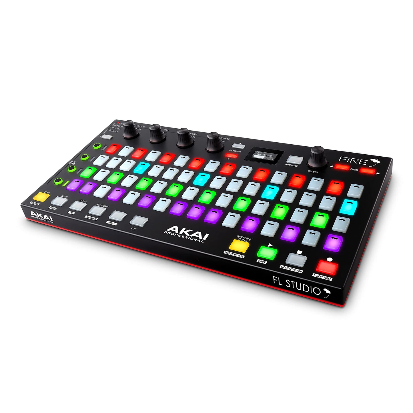 AKAI Professional FIRE Software Bundle - Controlador MIDI USB para FL Studio con matriz de 64 clips, drum pads y Software FL Studio Fruity Edition