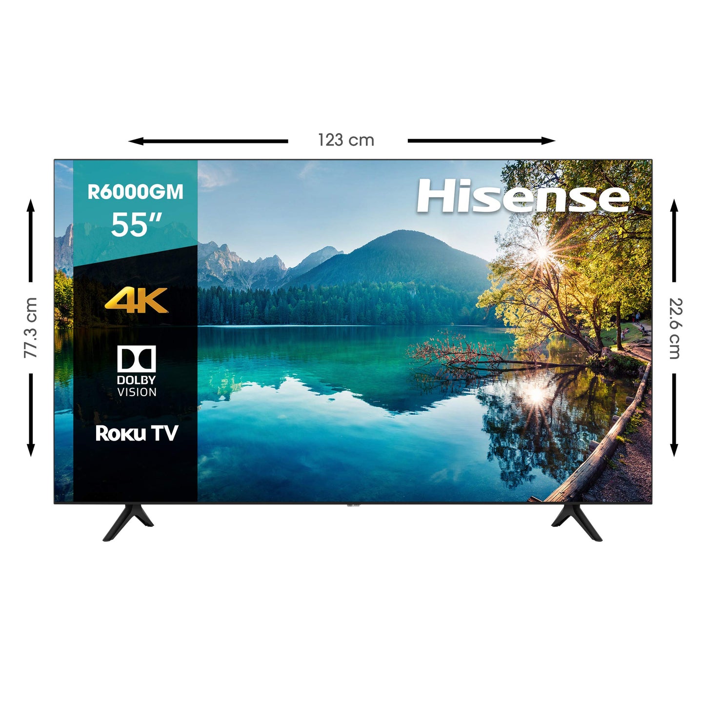 Pantalla Hisense 55" 4K UHD Roku TV 55R6000GM (2020)