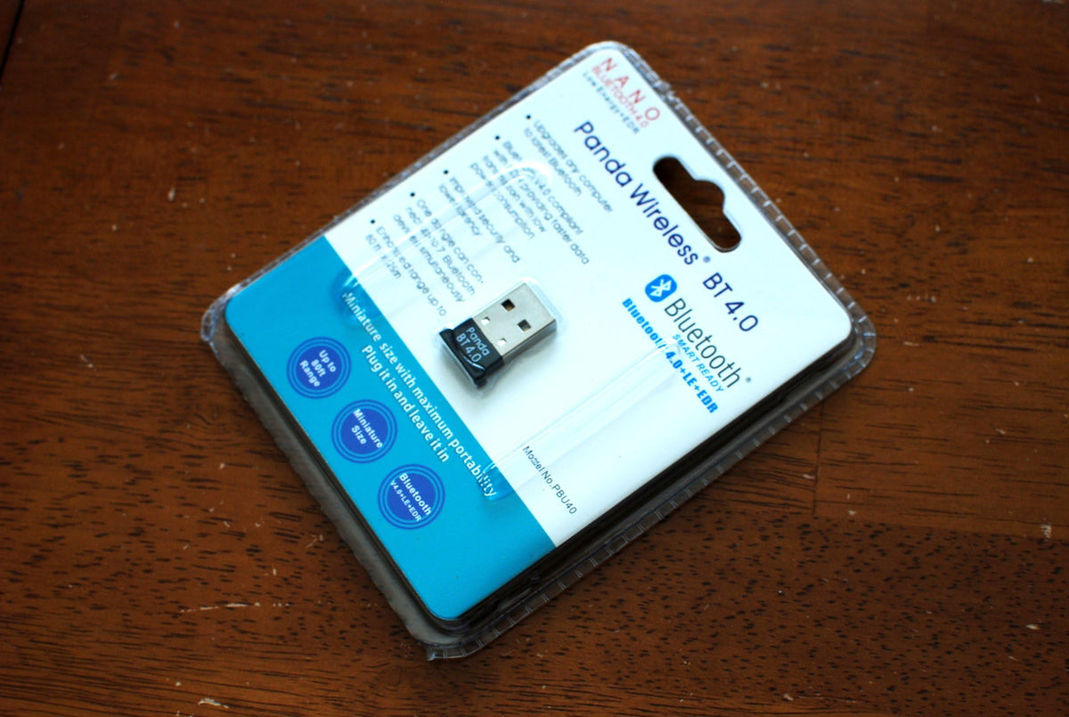 Adaptador USB Bluetooth 4.0 Panda Nano en Negro Compatible con Windows y Linux