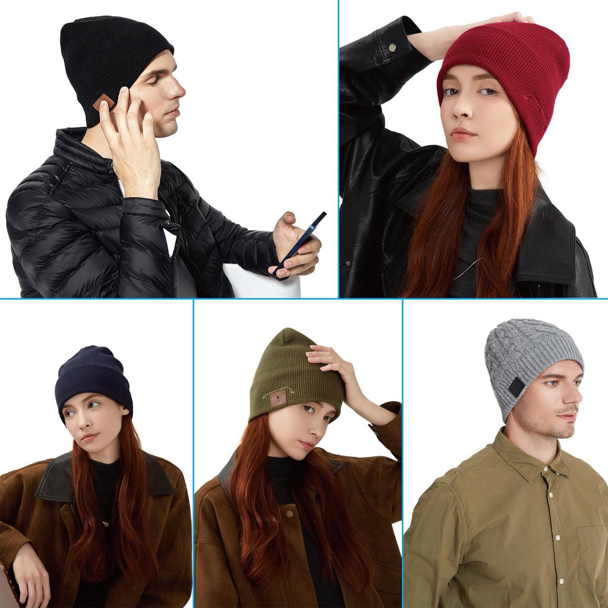 Gorro Bluetooth BORAYDA Negro con Micrófono y Sonido Estéreo HD