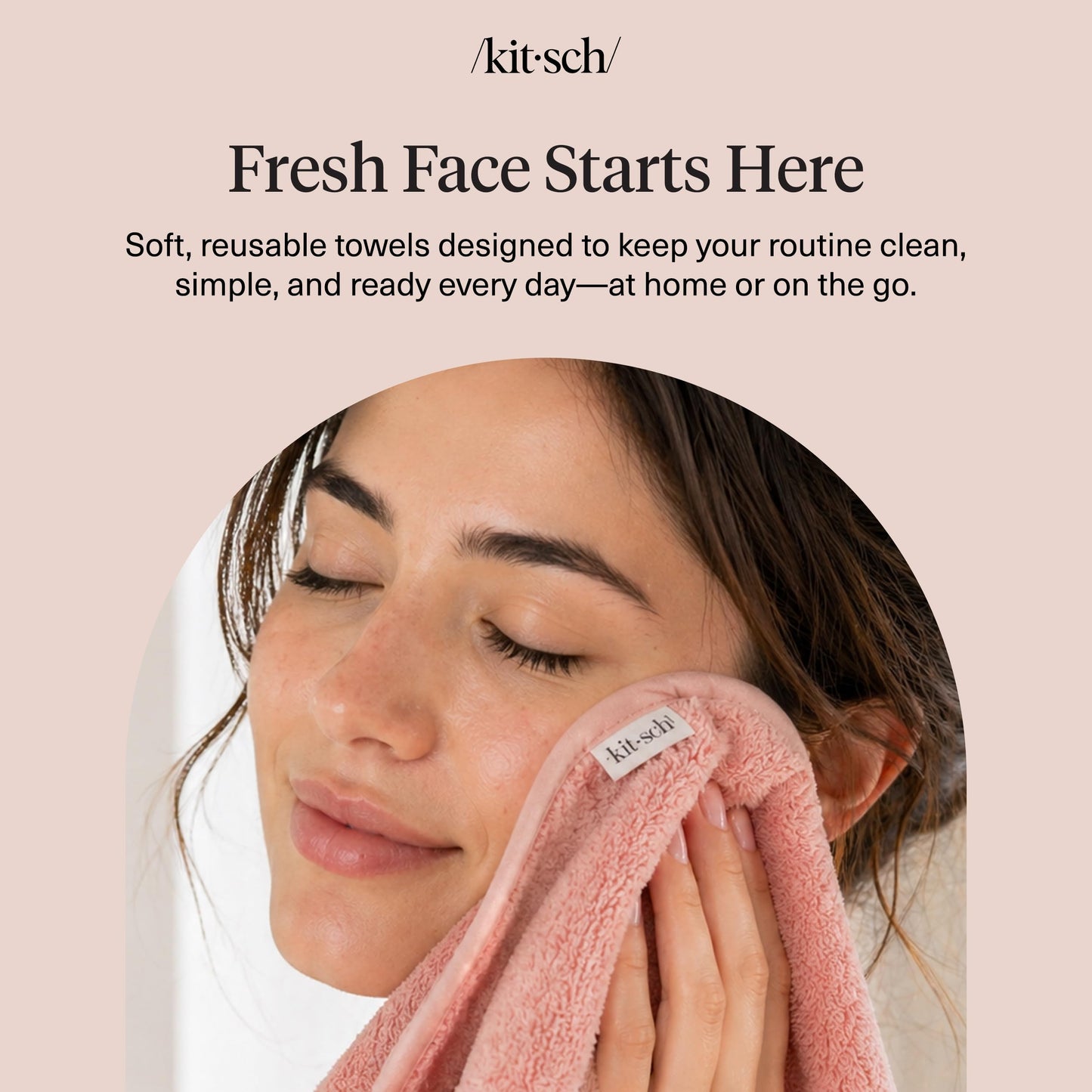 Kitsch Juego de 3 toallas faciales de microfibra – Toallas reutilizables y limpias para la rotación diaria, toalla facial suave, alternativa de toallitas faciales de limpieza suave, paños súper