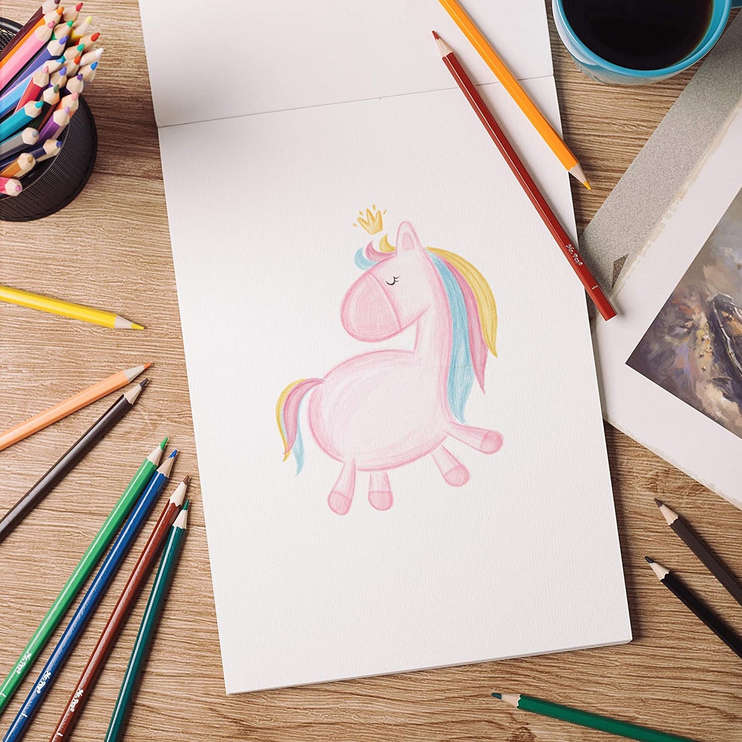 Juego de Lápices de Colores para Artistas (50 colores): Lápices de Dibujo a Base de Aceite, Kit de Suministros de Arte para Libros de Colorear para Adultos y Niños/Coloración de Sombreado de Bocetos