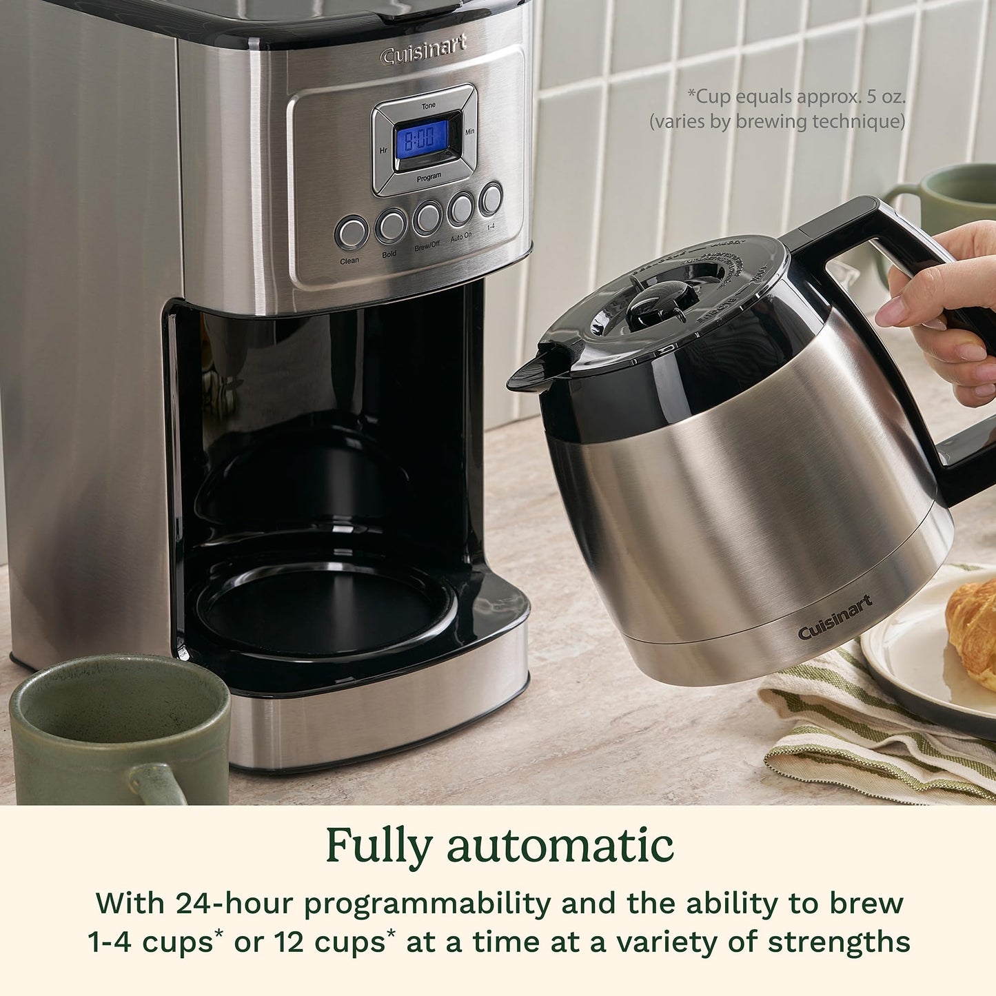 Cuisinart DCC-3400 - Cafetera térmica programable (12 tazas, acero inoxidable)