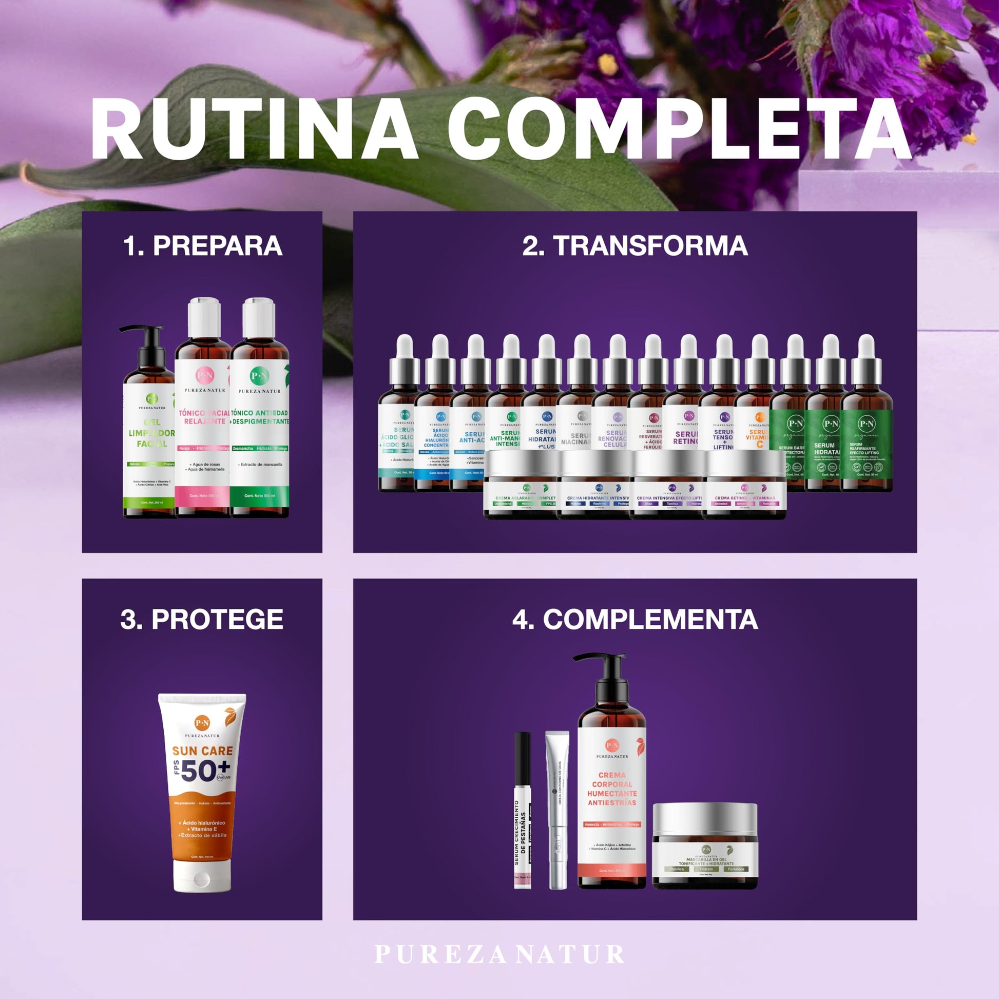 PUREZANATUR Suero facial Efecto Tensor Lifting con Gaba Y DMAE + Acido hialurónico, colágeno y elastina | Serum hidratante que aporta elasticidad 50ml (50ml)