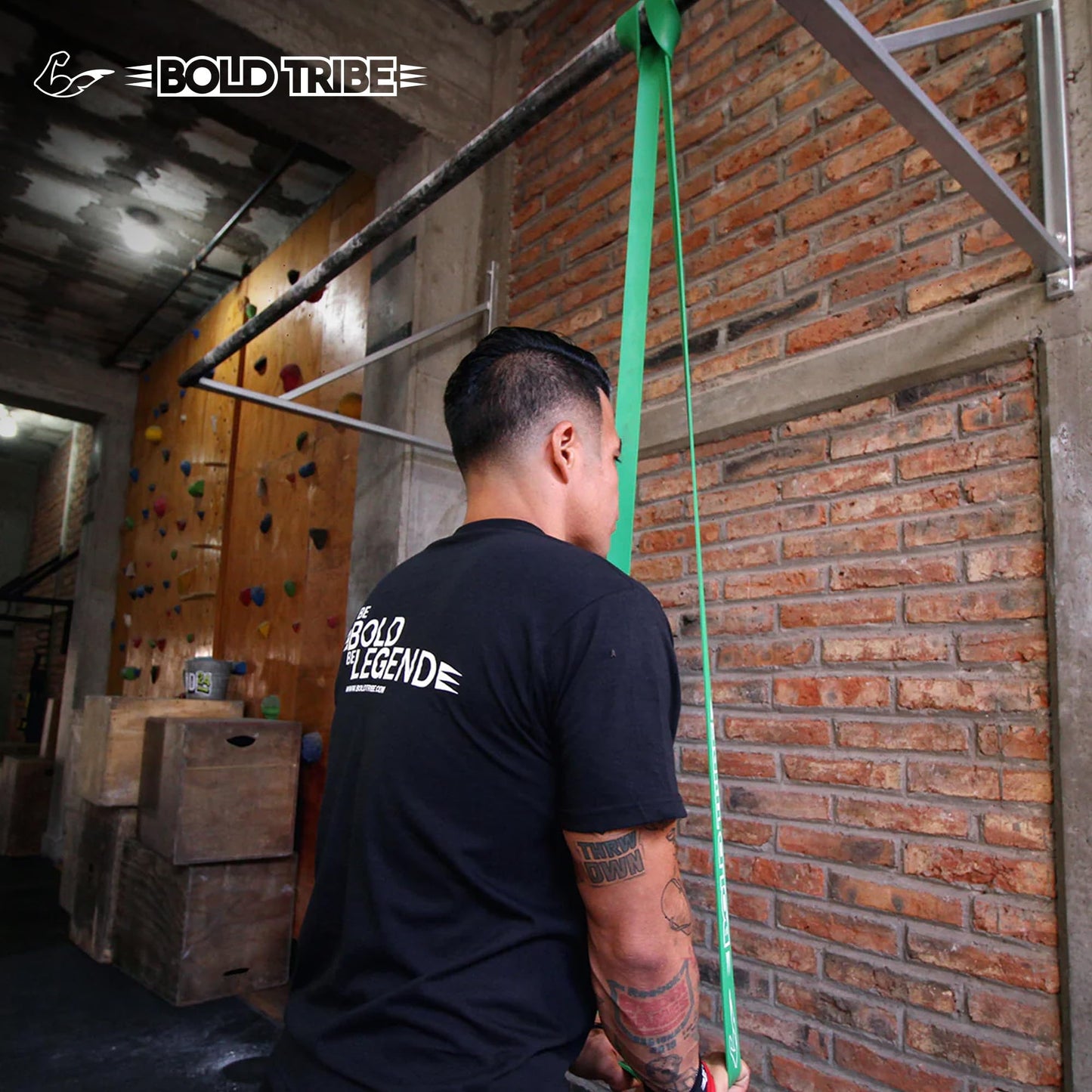 BOLD TRIBE Liga de Resistencia Verde No. 4 - Banda Elástica de 22-56 kg - Bandas de Resistencia para Ejercicio - Cross Training, Calistenia y Entrenamiento Funcional - Gym en Casa