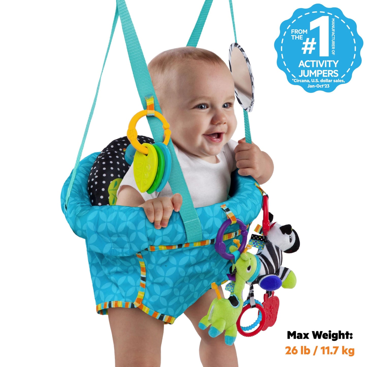 Bright Starts Bounce 'N Spring Deluxe Door Jumper, Blue