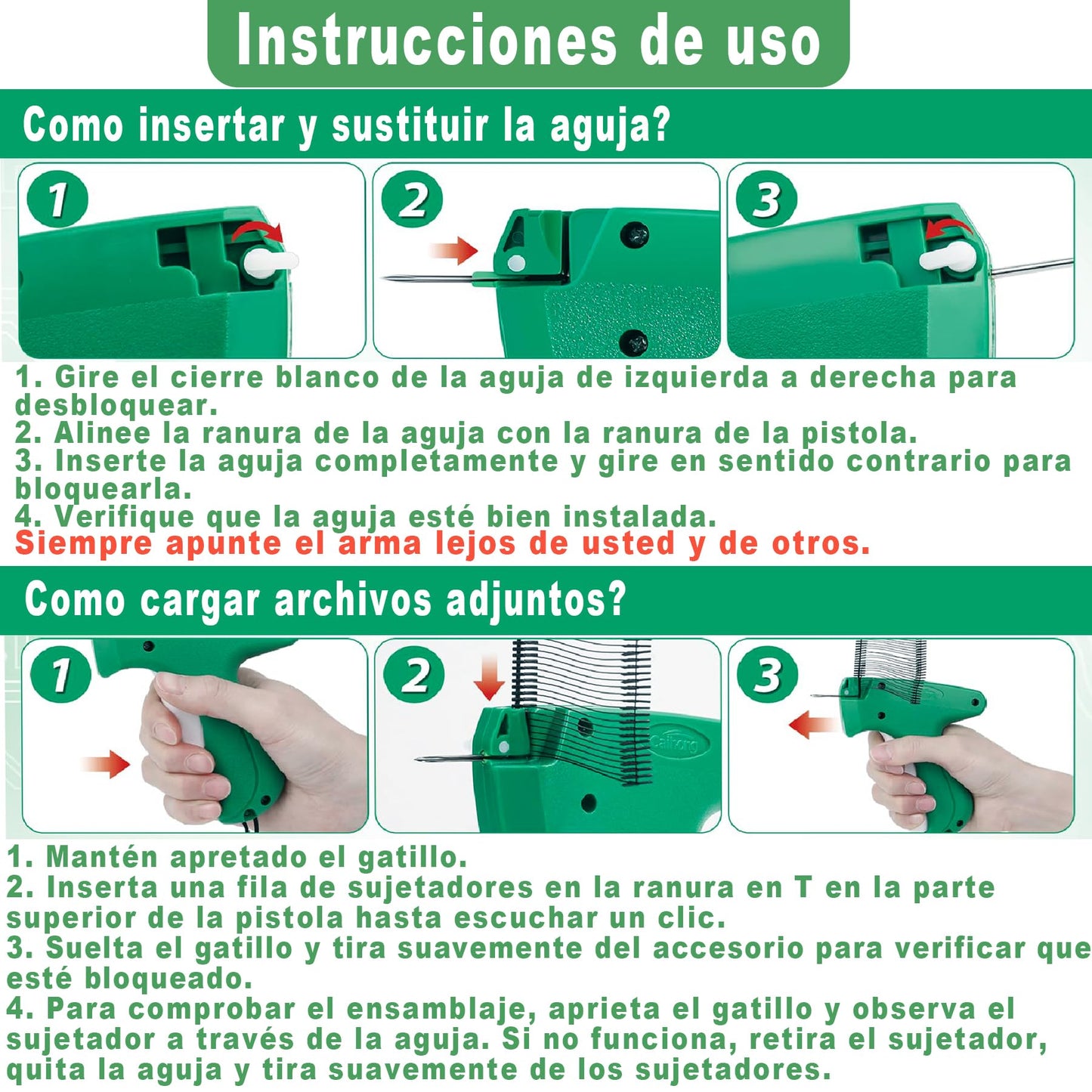 FYQOAN Pistola Etiquetadora de Ropa,Pistola para Etiquetar Ropa, Kit de Pistola de Etiquetado, Adecuada para Almacén de Supermercado Doméstico (5 Agujas de Metal, 2000 Púas)