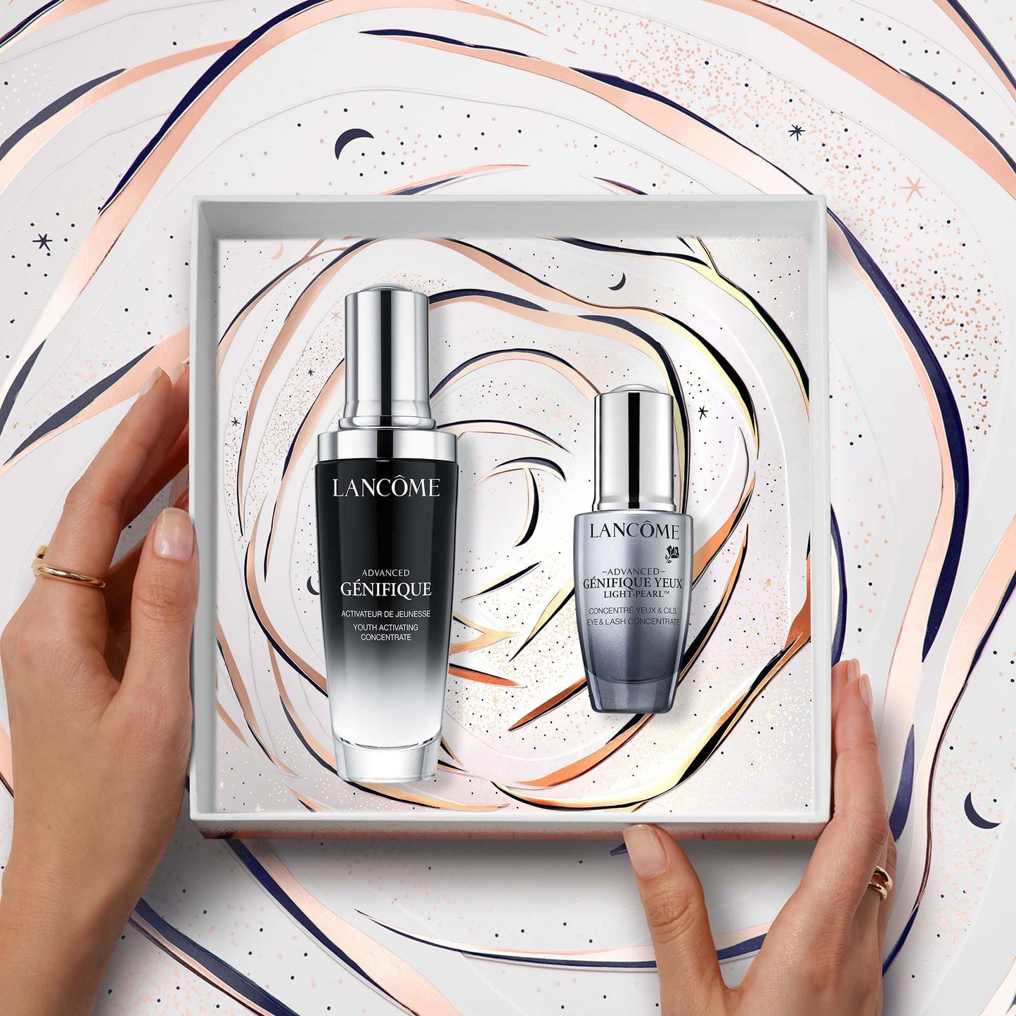 Lancôme, Advanced Génifique, Set de Serums, Suero Reparador Advanced Génifique 50 ml + Suero Para Contorno de Ojos Advanced Génifique Yeux Light Pearl 20 ml, Repara y Fortalece la Piel Para Una Mirada Luminosa, 2 Piezas