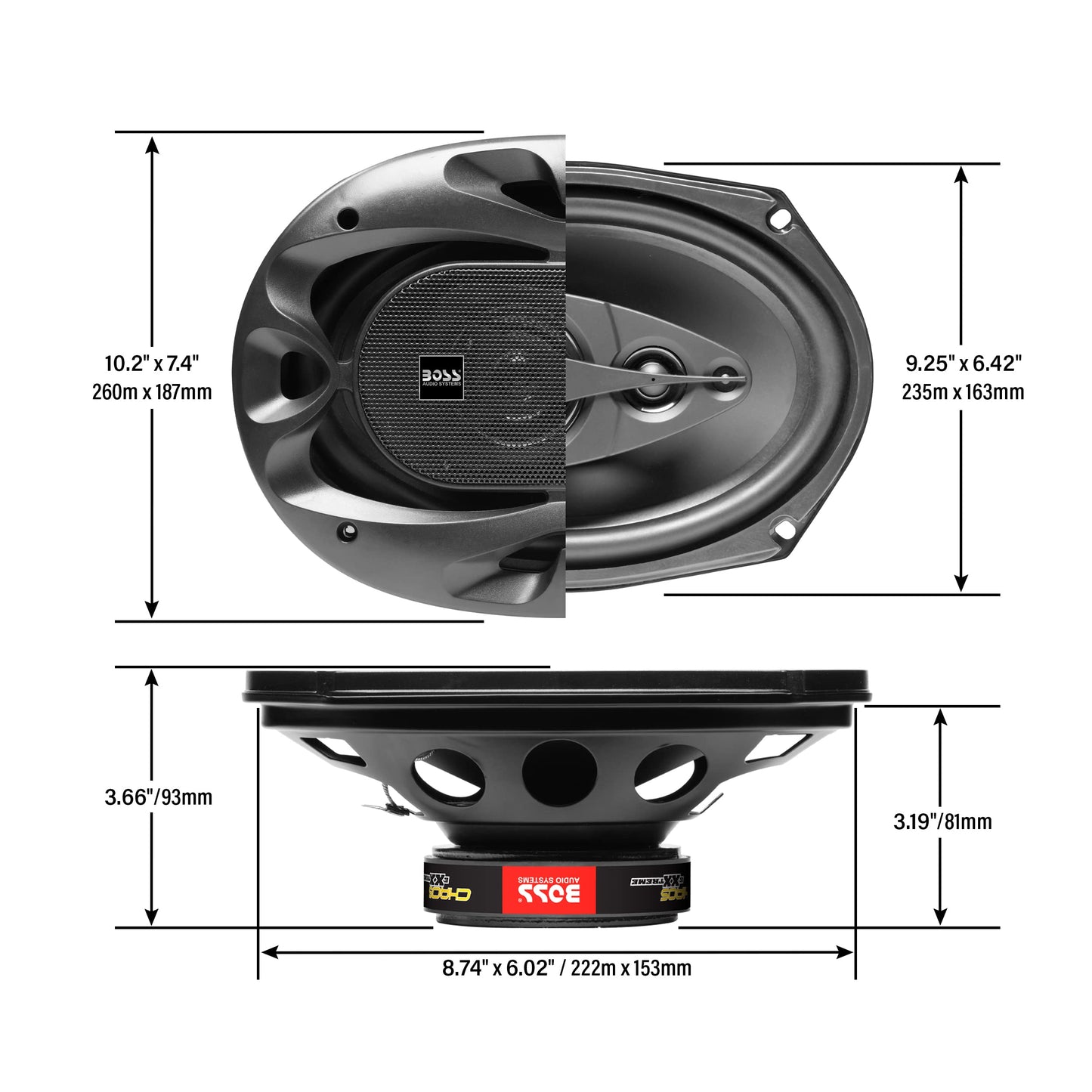 BOSS Audio Systems CH6940B Chaos Exxtreme Series 6 x 9 Pulgadas Altavoces para Puerta de Coche – 500 vatios máximo (por par), coaxial, 4 vías, Rango Completo, 4 ohmios, se Venden en Pares, Bocinas