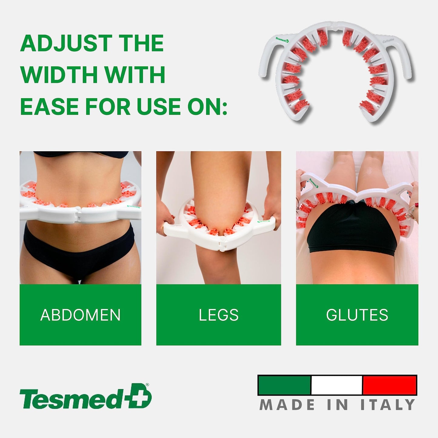 TESMED CELLULITE masajeador Anticelulítico, made in Italy patente depositado para tratar la celulitis: eficacia clínicamente probada. Masajeador Celulitis