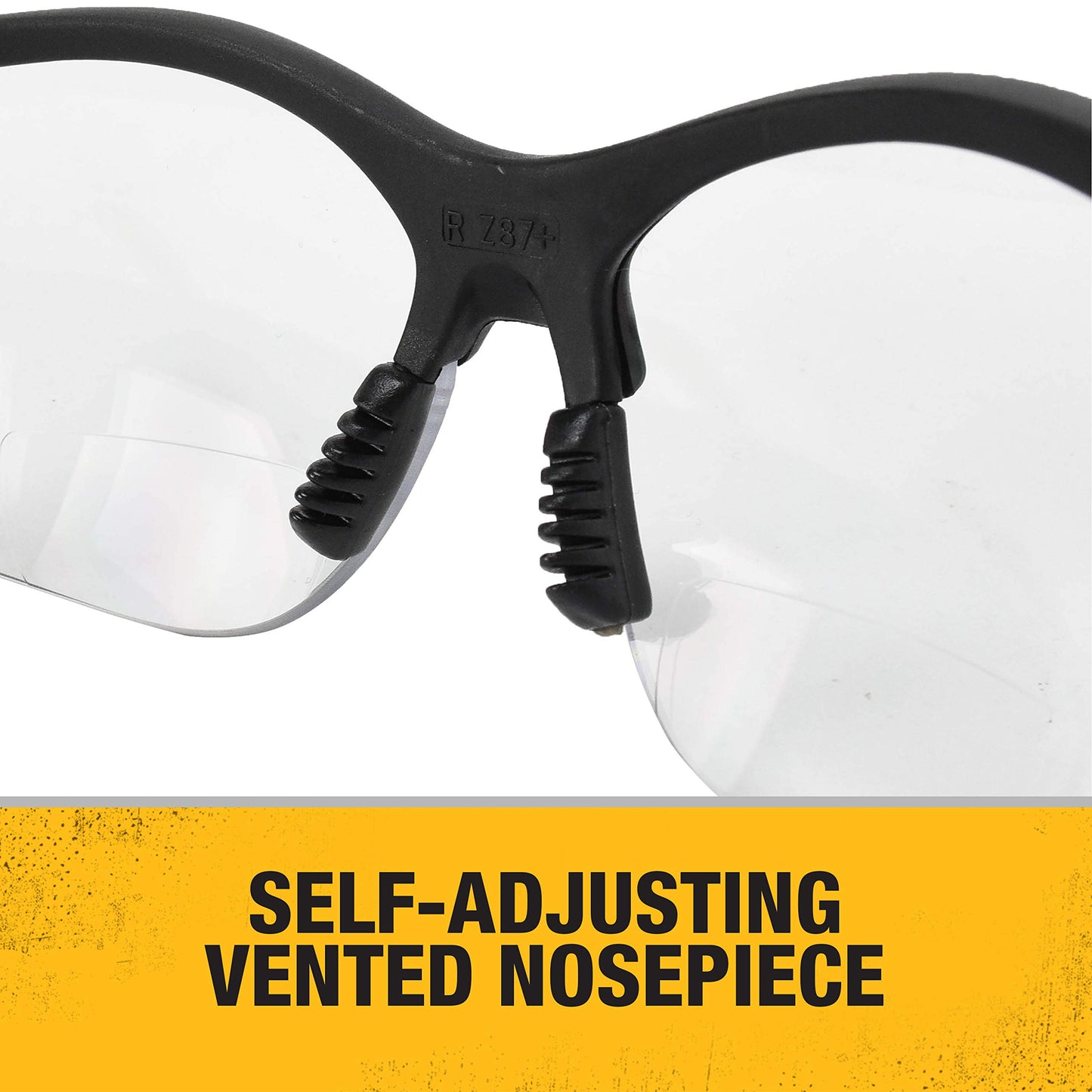 DEWALT DPG59-125C Refuerzo Rx-Bifocal 2.5 Lente transparente de alto rendimiento anteojos de seguridad protectoras con patillas de goma y funda protectora para anteojos